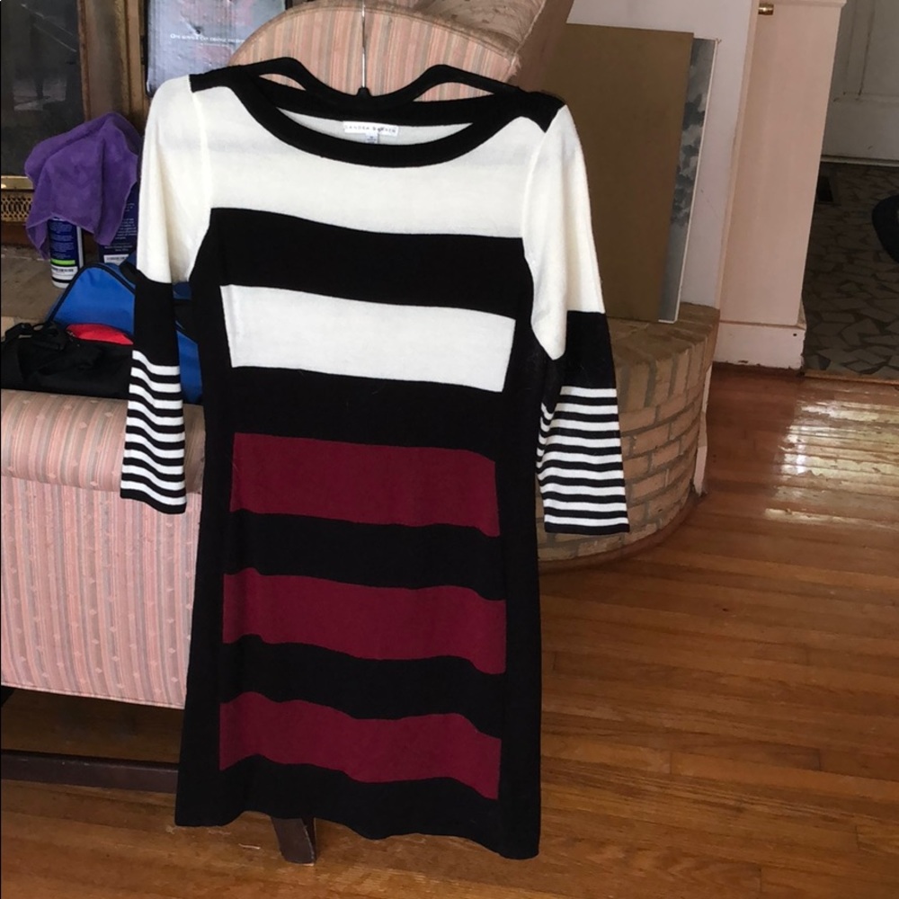 Sandra Darren striped sweater dress